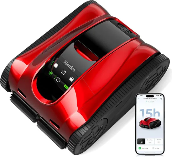 iGarden Pool Cleaner K Pro, 15H Runtime, Cordless Robotic Pool Vacuum for Inground Pools